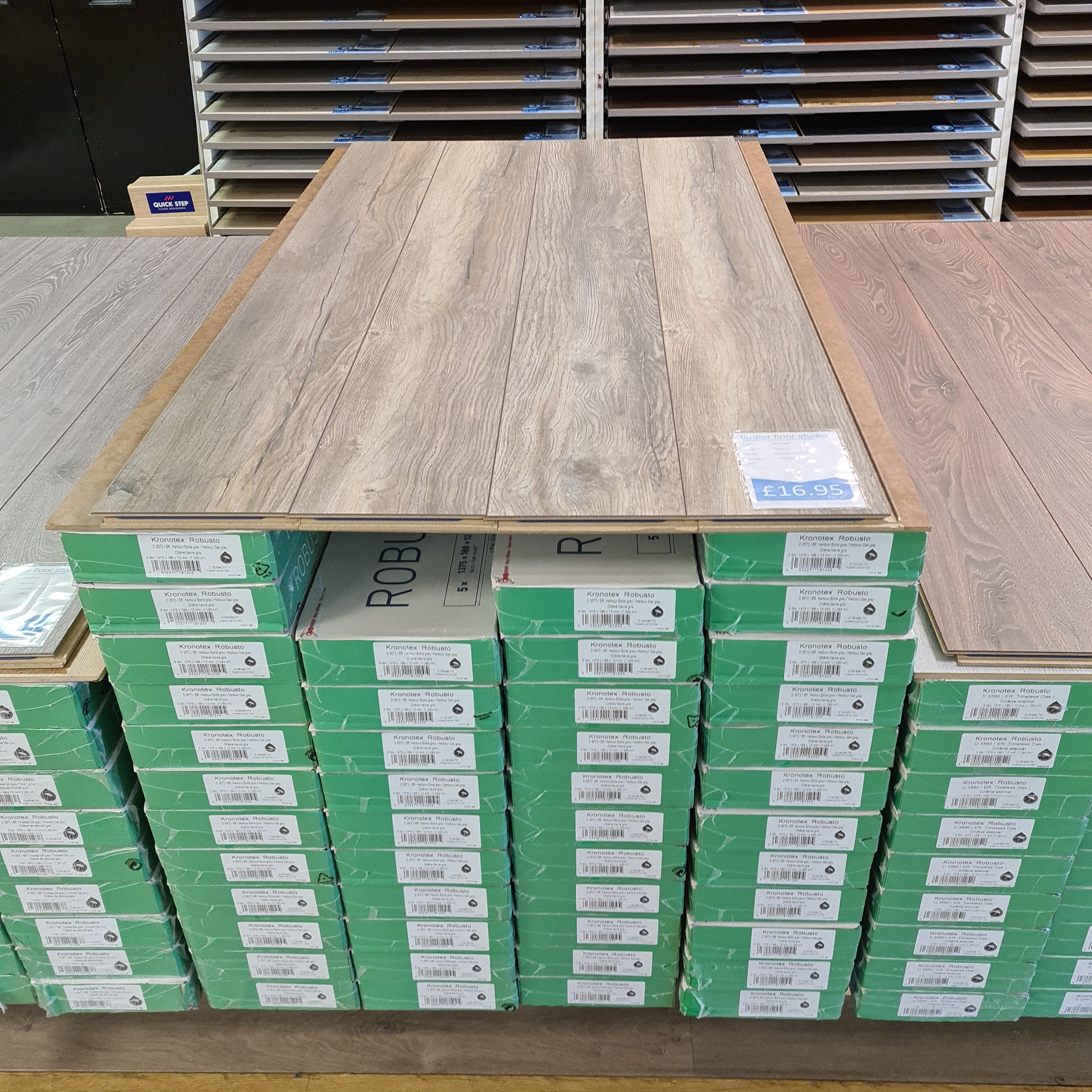 Kronotex Robusto Harbour Oak Grey Laminate Flooring  £16.95m2