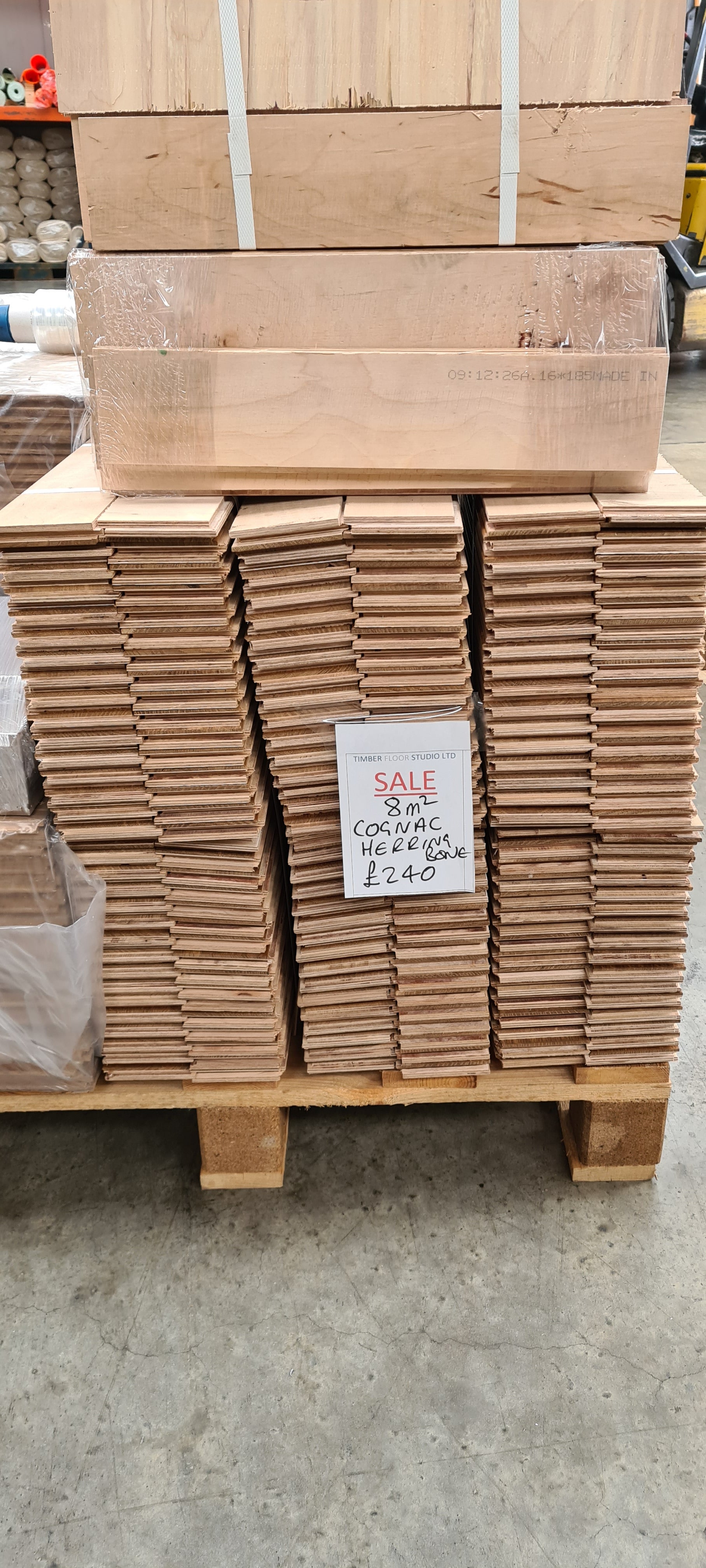 CLEARANCE 8m2 of Cognac Herringbone Engineered Flooring  ONLY £240