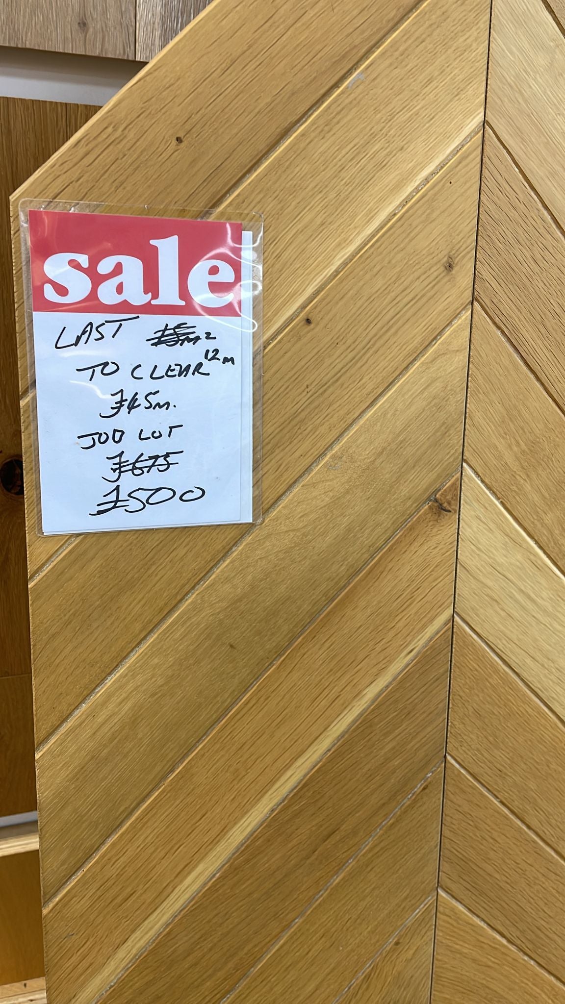 CLEARANCE 12m2 of Natural Oak Chevron Engineered Flooring  ONLY £500